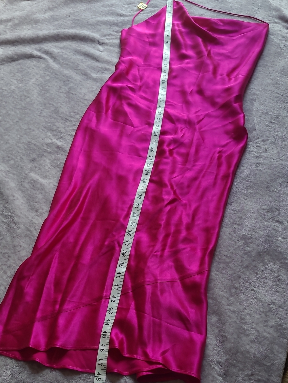 Alix NYX 100% Silk Quincy Midi Slip Dress Magenta Pink Drape Back Wmn Small Chic - Picture 16 of 16